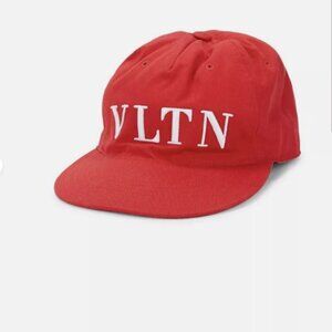 New Auth Valentino Garavani Unisex Baseball Hat Cap Big VLTN Front Logo Red $495